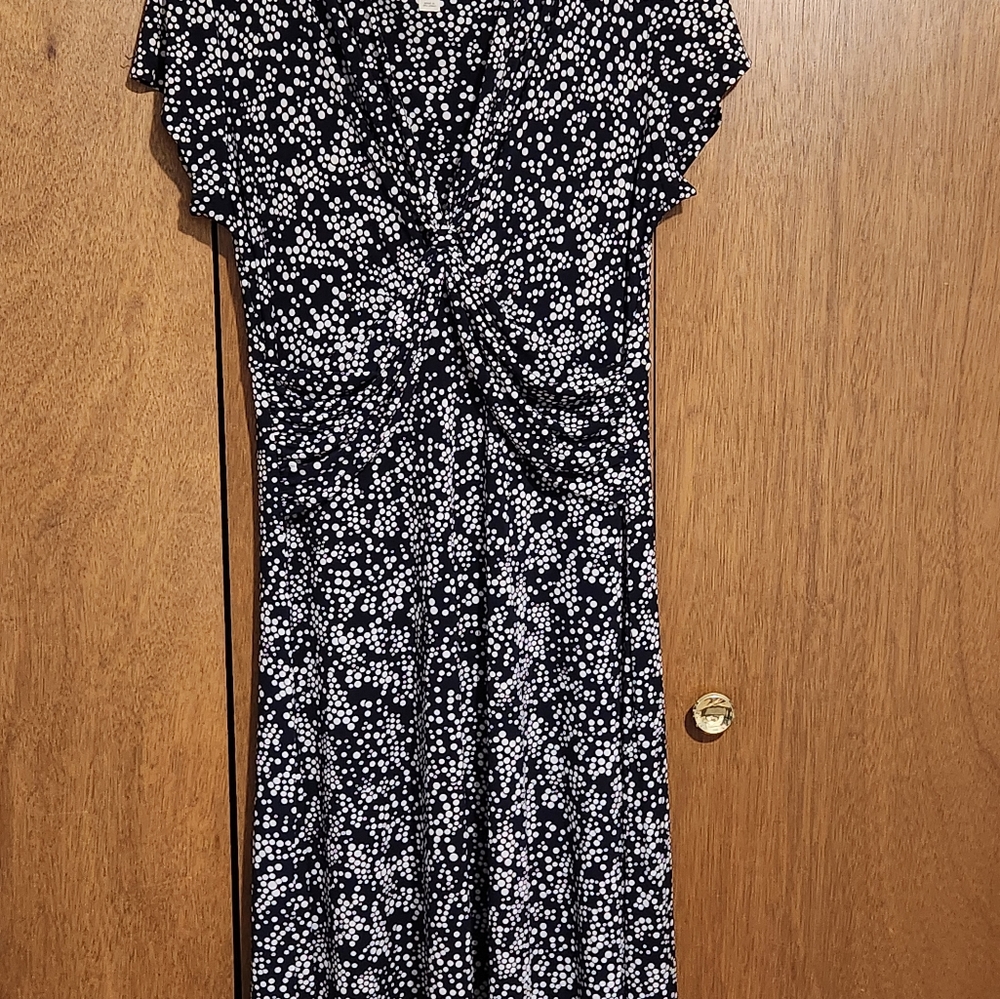 Dress from Dress Barn, Size 14, navy blue/white